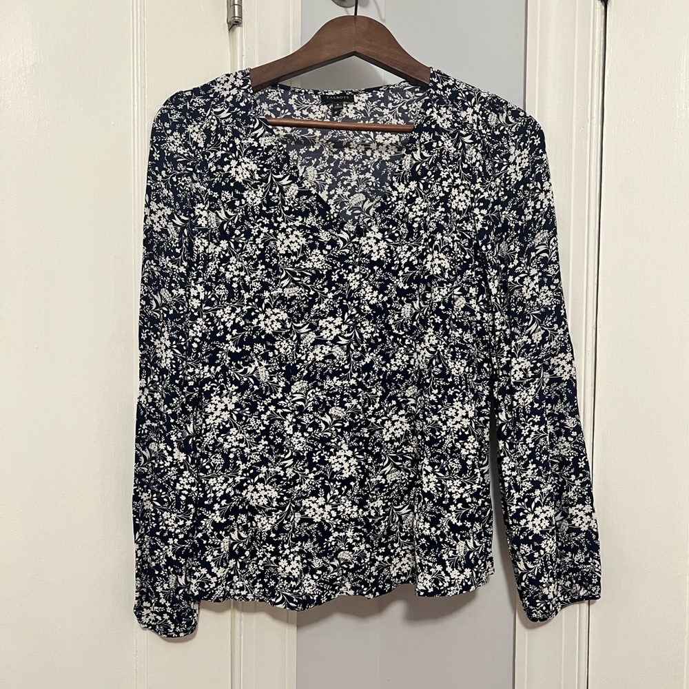 Floral Black and White Women's Top